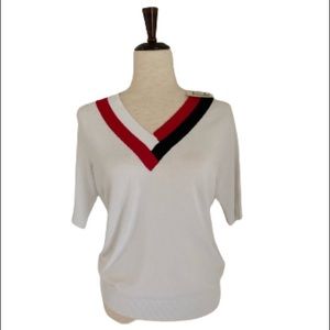 E P PRO NWT S/S FINE KNIT GOLF SWEATER V-NECK SZ M